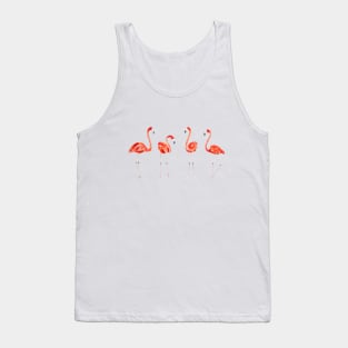 4 flamingos watercolor  painting Tank Top